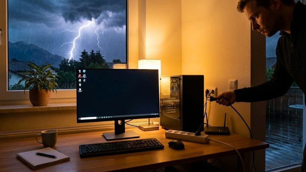Computer bei Gewitter vom Stromnetz trennen